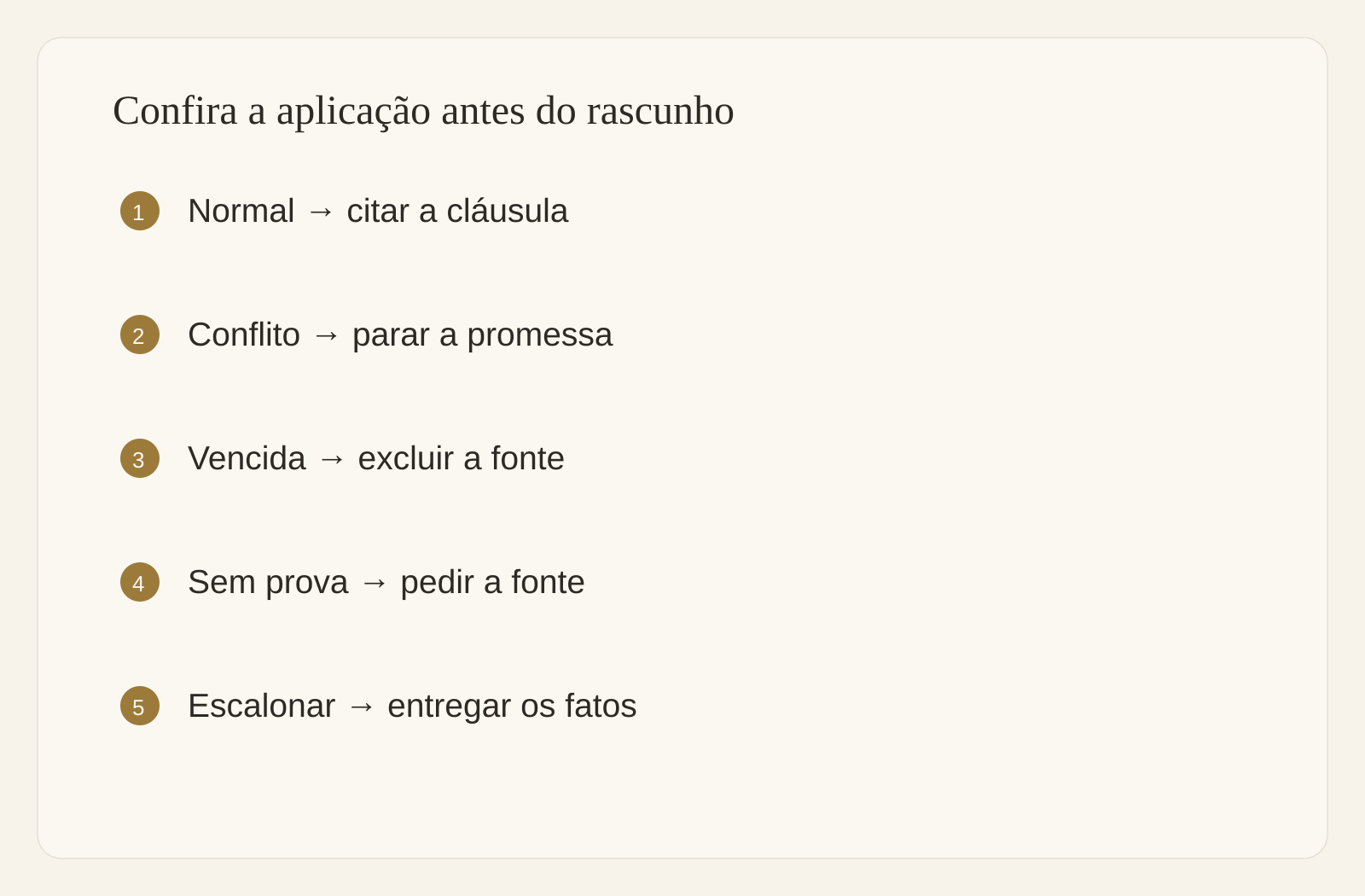 Cinco casos de suporte e tratamento esperado