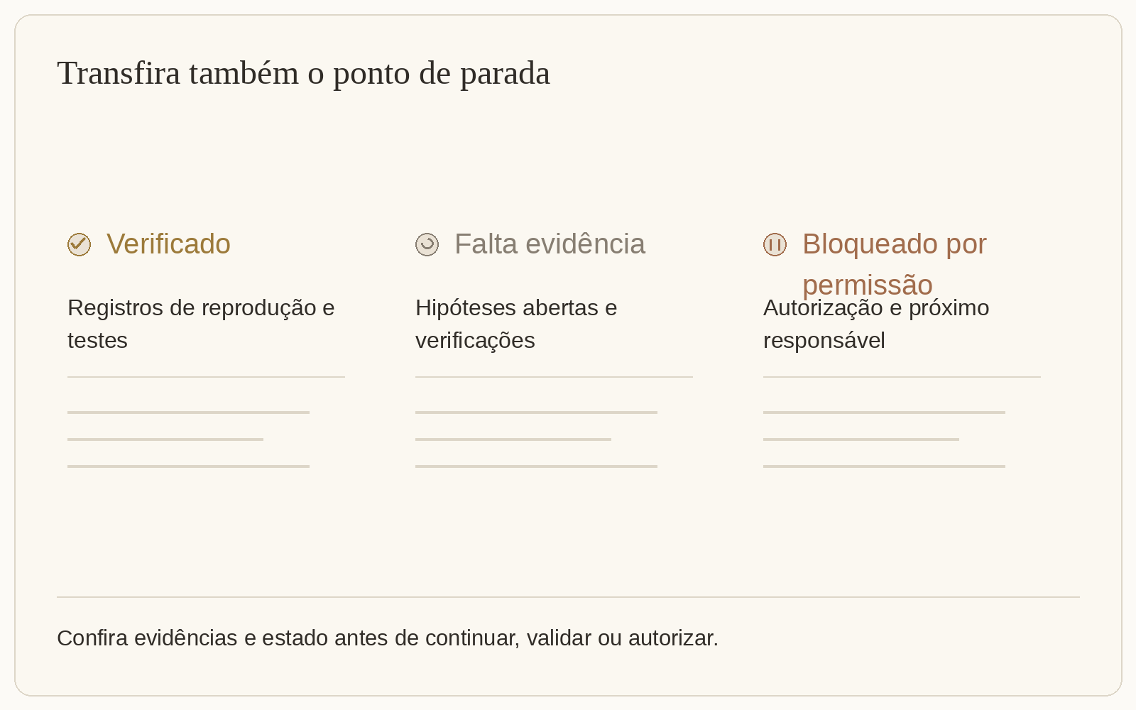 Transfira também o ponto de parada
