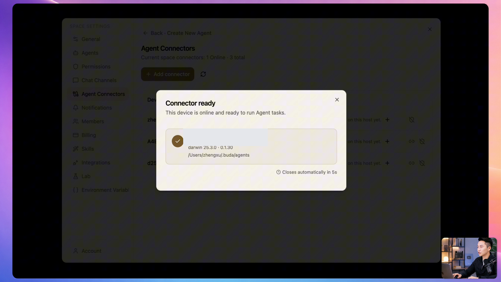 A connected computer ready to run Buda Agents